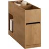 SoBuy Tavolino Stretto con Vassoio Estraibile & Cassetto, Comodino Stretto 25 cm, Mobile Salvaspazio per Soggiorno, Camera da Letto, Naturale, L25 x P70 x H55 cm, FBT158-N