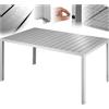 tectake® Tavolo da Giardino Rettangolare, Telaio in Alluminio Inossidabile, Piano con Listelli Effetto Legno, Piedi Regolabili in Altezza, Design Moderno, 150x90x74,5 cm - Grigio/Argento