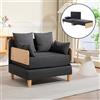 [en.casa] Poltrona Trasformabile in Letto con Apertura a Libro Divano Ribaltabile in Letto Singolo Rivestimento in Tessuto Cuscini Inclusi 81x88x68cm Grigio Scuro