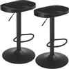WOLTU Sgabelli da Cucina Set di 2, Sgabelli da Bar per Colazione in Legno Massiccio, Sgabelli da Bar a Sella, Altezza Regolabile, Sgabelli Girevoli a 360° con Poggiapiedi, Nero, BH413sz-2