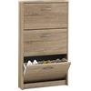 AVANTI TRENDSTORE - Steppi - Scarpiera in Legno Laminato con Ante a ribalta, Disponibile in 2 Colori e 2 Misure Diverse (Marrone, 58,5x104,5x17 cm)