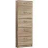 AVANTI TRENDSTORE - Steppi - Scarpiera in Legno Laminato con Ante a ribalta, Disponibile in 2 Colori e 2 Misure Diverse (Marrone, 58,5x168,5x17 cm)