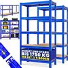 Deuba Scaffale in Metallo 2 pz 180x90x40cm 875kg Scaffalatura Officina Magazzino 5 Ripiani MDF Blu