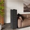 [en.casa] Cassettiera in Acciaio con Rotelle Mobile Archivio Schedario 109 x 28 x 41 cm cm Mobile da Ufficio con 8 Cassetti - Nero
