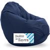 Bruni Classico M Grigio Bluastro - Pouf Sacco, Pouf Poltrona a Forma di Goccia, Poltrona a Sacco da Interno ed Esterno, Beanbag per Soggiorno e Camere, Fodera Lavabile, con Imbottitura