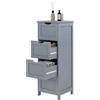 eSituro Armadio Bianco Armadietto da Bagno Mobile a Colonna Bagno a Terra Mobile Multiuso per la Casa 30x30x82 cm,Grigio