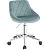 EUGAD Sedia da Scrivania Moderna, Sgabello Regolabile Senza Braccioli, per Camera da Letto Studio Soggiorno, Turchese