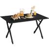 WOLTU Tavolo da Campeggio Pieghevole Leggero, Tavolo da Esterno Portatile, Altezza Regolabile, Tavolo da Giardino con Piano Arrotolabile in Alluminio, Borsa Portaoggetti, Carico 50kg, Nero