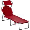 Casaria® Lettino Prendisole Pieghevole 195x60x30cm Acciaio Resistente Carico Max 150kg Tettuccio Parasole Sdraio da Giardino