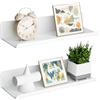 SAYAYO Mensole da Muro Bianco Mensola Bagno Scaffale Decorativi Mensola Sospesa da Parete, 2 Pezzi Mensole da Parete per Cucina, Bagno, Soggiorno, Studio, 30 CM