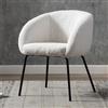 Ya-Home Poltroncina Imbottita Moderna in Pelliccia Sintetica Poltrone Salotti con Gambe in Metallo Sedia da Salotto per Soggiorno/Camera da Letto, Bianco
