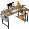BEXEVUE Scrivania a forma di L, da 100 x 70 cm, tavolo da gioco angolare reversibile per PC, studio, lavoro, casa, camera da letto, di colore grigio