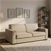 Dmora Talamo Italia - Divano letto 2 posti Giuliana, Sofà Soggiorno apertura girevole, Tessuto imbottito, Braccioli standard, 100% Made in Italy, Cm 180x95h90, Tortora