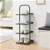 [en.casa] Scaffale Portascarpe a 4 Livelli Scarpiera Porta Oggetti in Acciaio 4 Ripiani per 4 Paia di Scarpe Calzature 96x34x32 cm Corridoio Ingresso Camera da Letto - Antracite