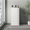 [en.casa] Armadio a Colonna in Metallo Armadietto da Ufficio con 1 Anta e 2 Ripiani Regolabili in Altezza Mobile in Acciaio per Archivio 88 x 40 x 35 cm - Bianco