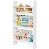 WOLTU Libreria da Parete per Bambini, Piccola Libreria Frontale a 3 Ripiani in Legno, Scaffale Porta Libri a Muro per Cameretta, Bianco, 42,5x14,5x80 cm