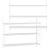 [en.casa] Set di 2 Scaffali da Parete Scaffali Pensili a 3 Ripiani Regolabili in Altezza Mensole da Muro in Acciaio 50 x 60 x 15 cm - Bianco, opaco