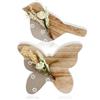 com-four® 2X Figure Decorative in Legno - Farfalla e Uccello per la Decorazione Primaverile - Espositore per Pasqua, Primavera, Estate - Figure in Legno Chiaro