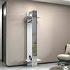 Dmora - Mobile da ingresso Violantino, Armadietto multifunzione, Appendiabiti da parete con specchio, 50x35h190 cm, Bianco