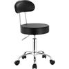 WOLTU Sedie Ufficio Sedia da Scrivania Sgabello con Schienale 47-59cm PU Cromato Girevole Moderno, Nero