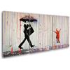 Giallobus - Quadri Grande Formato XXL - Banksy - Street Art - Pioggia di Colori - Tela Canvas - 308x140cm | 3pcs. x 100x140cm - Pronto da Appendere - Quadri Moderni per la casa