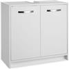 tectake® Mobile Sottolavabo Design Moderno, Mobile da Bagno con Porte Scorrevoli, Maniglie Robuste, Mobiletto Bagno Salvaspazio con Protezione Ritaglio Sifone - Capacità di Carico 20 kg