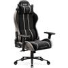 DIABLO Sedia Gaming Ergonomica Professionale Sedia Ufficio Reclinabile 140 Gradi Supporto Lombare Schienale Alto Accoudoirs Regolabili Altezza Regolabile Tessuto Traspirante Comfort