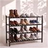 BAM BOO BOX Scarpiera in Legno Bambù 4 Ripiani - Porta Scarpe Salvaspazio Ingresso Slim 68x28x64 cm - Scarpiera Portascarpe Componibile Stretta Verticale - Mobile Scarpiera Piccola Modulare (Nero)