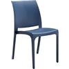 GLOUPIE Sedia Volga In Polipropilene Blu, Impilabili, Dimensioni 54 x 46 x 81 Cm, Peso 3,5 Kg,Per Interno Ed Esterno, Made In Italy, Sedia Impilabile