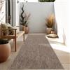 Paco Home Tappeto Per Esterno Balcone Terrazza Tappeto Cucina Monocolore Mélange, Dimensione:80x250 cm, Colore:Taupe