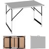 WOLTU Tavolo da Campeggio Picnic Giardino Pieghevole Portatile Altezza Regolabile in MDF Grigio 100x60x73/94cm