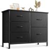 Coleshome Cassettiera Camera da Letto, Cassettiera Piccola Utilizzo Piano in Legno, Robusta Struttura in Acciaio, Adatta per Camera da Letto e Soggiorno, 76 x 29 x 60 cm, Nero