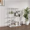 [en.casa] Scaffale da Terra Libreria in Acciaio a 5 Ripiani Mobile Espositore Moderno in Stile Industriale 126 x 85 x 35 cm Bianco Opaco