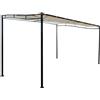 milani home MilaniHome.it - Gazebo Pergola Pergolato 3x2,5 in Metallo Ferro Nero Telo Beige per Esterno E Giardino Addossato A Paretedi coloreAntracite