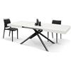 PAZZO DESIGN Tavolo Allungabile Giulia, Gambe Tubolari Incrociate Menego Nere, Made in Italy, Color Bianco Frassinato, 140 x 90 x 74 - Id_2249