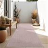 Paco Home Tappeto Per Esterno Balcone Terrazza Tappeto Cucina Monocolore Mélange, Dimensione:80x150 cm, Colore:Pink