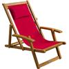 Casaria® Sedia a Sdraio in Legno Acacia Pieghevole con Poggiatesta Traspirante Poltrona Relax Sedie Esterno Giardino