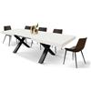PAZZO DESIGN Tavolo Allungabile Linda, Tavolo Soggiorno, Cucina, Gambe Incrociate X Nere, Made in Italy, Bianco Frassinato, 180x90x76 cm - id_1982