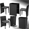 tectake® Set in Rattan Bistrot Amburgo, Comodi Cuscini Idrorepellenti, Telaio Robusto in Alluminio, Set Bistrot Ideale per Esterni, Design Elegante, Pronto all'Uso - nero