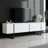 Dmora - Mobile porta TV Centaurus, Credenza da soggiorno, Armadio basso per TV, Base parete attrezzata, 180x30h50 cm, Bianco e Nero