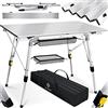 KESSER® Tavolo da Campeggio Pieghevole Tavolo Pieghevole Tavolo da Campeggio con Telaio in Alluminio Piano del Tavolo Arrotolabile Tavolo Pieghevole con Regolazione dell'altezza, 90cm x 53cm