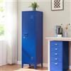 [en.casa] Armadio da Ufficio con Anta e Serratura Mobile in Acciaio per Archivio con 3 Scomparti Armadio da Spogliatoio 137 x 38 x 38 cm Blu