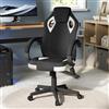 WOLTU Sedia Gaming, Sedia per PC, Ergonomica con Tessuto Traspirante, Altezza Regolabile, Ruote, Schienale, Braccioli e Funzione Basculante, Nero+Bianco