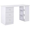 HOMCOM Scrivania Porta PC per Camera e Ufficio con Cassettiera e Ripiani Portaoggetti in Legno 120x49x72cm Bianco