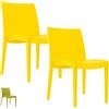 PALUPLUS Set 2 Sedie da Giardino in Polipropilene, misura 49x51x80 cm, Sedia Impilabile Senza Braccioli per Esterno ed Interno, Made in Italy -VEN955M -7,4 (Giallo)