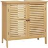 EUGAD Armadio Sottolavabo in Bambù per Bagno, Organizzatore per Accessori da Bagno, Resistente all'Umidità, Traspirante, con Sifone 20x10 cm, Ripiano Regolabile, 60x30x60 cm