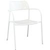 milani home - poltrona da giardino, Aviim, impilabile, in acciaio, bianco