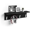 Mobili Fiver, Appendiabiti da parete, Rachele, da 60 cm, Nero Cemento, Appendiabiti moderno per Bagno, Camera, Ingresso, Made in Italy