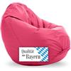 Bruni Classico L Rosa - Pouf Sacco XXL, Pouf Poltrona a forma di goccia per soggiorno e camere, Bean Bag interno ed esterno, fodera lavabile, puff per adulti, con imbottitura