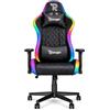 Ranqer Halo Sedia Gaming RGB/LED Con Illuminazione Dinamica, Cuscini Removibili, Schienale Reclinabile 180°, Base In Nylon Robusta, Tasca PowerBank, Motivo A Diamante Per Lunghe Sessioni, Nero